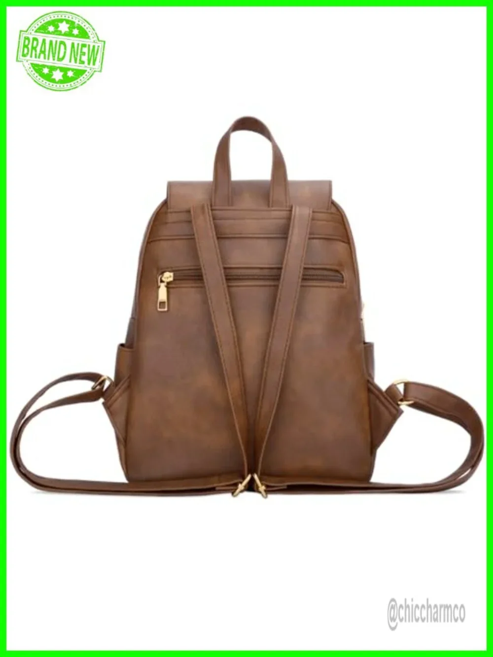 Faux Leather Fashion Backpack Purse with Adjustable Straps and Pockets